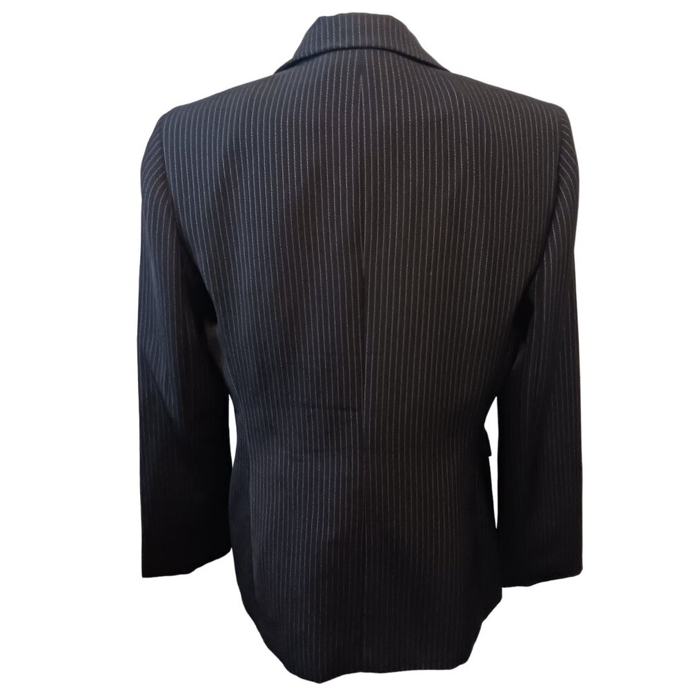 Collections for Le Suit, Black Blazer with White Pinstripes, Size 10P - Picture 2 of 12
